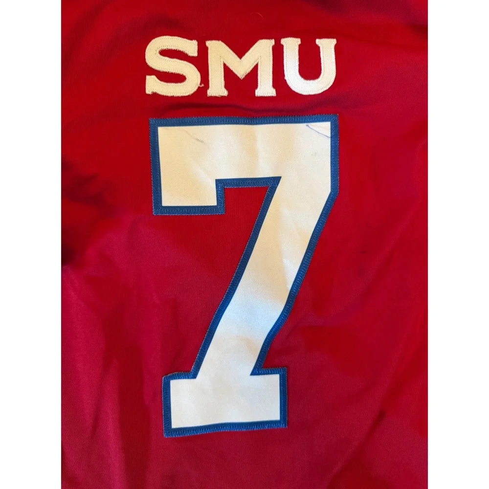 SMU Mustangs McMorris 7 Football Jersey Mens Large Red ACC NCAA